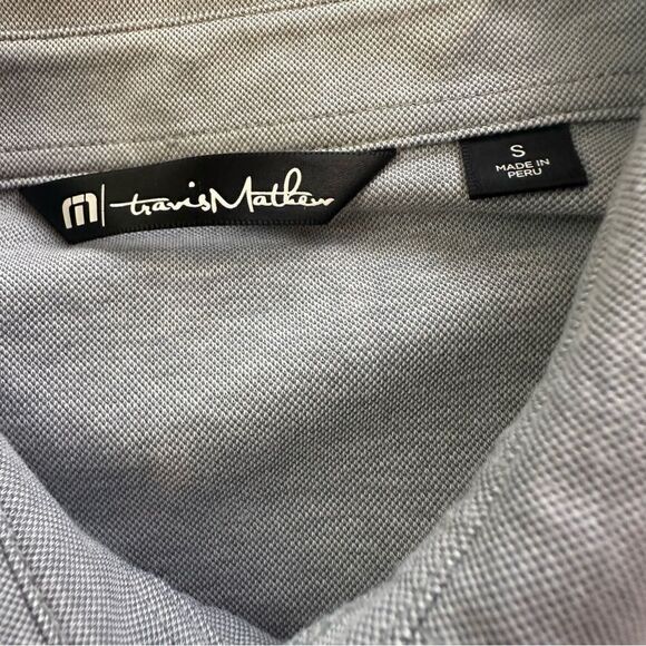 Travis Mathew Small Gray on Gray Striped Golf Polo - Picture 2 of 6